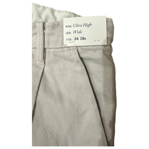 Abercrombie and Fitch Wide Leg Hi Rise Cream colored Jeans 90s vintage 18 - Picture 5 of 6